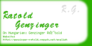 ratold genzinger business card